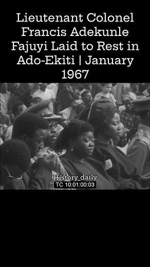 The body of Lieutenant Colonel Adekunle Fajuyi is respectfully conveyed by military officers to its final resting place, January 28, 1967. Nearly six months after his assassination during the counter-coup of July 29, 1966, Lieutenant Colonel Francis Adekunle Fajuyi, the first military governor of Western Nigeria, was finally laid to rest with full military honors. Fajuyi was killed alongside Nigeria's Head of State, Major General Johnson Thomas Umunnakwe Aguiyi-Ironsi. Both men were abducted in 