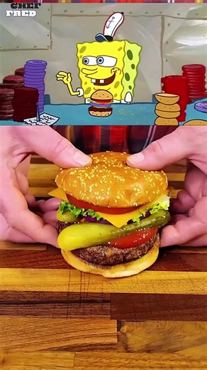 Get Ready To Flip This Krabby Patty! 😋#cookingwithfred #asmr #food #tiktokfoods #cooking #fyp #foryou #learnontiktok #foodvideo