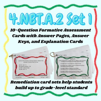 Key Ring Task Cards | 4.NBT.A.2 Set 1 | Printable Test Prep