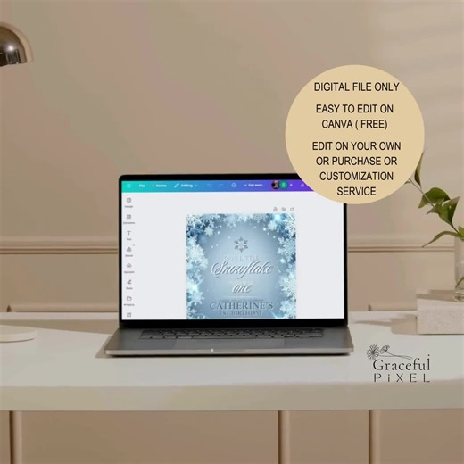 Our Little Snowflake Invite, Snowflake Theme Invite, Custom Snowflake Invite, Personalized Snowflake Invite, Winter Theme Invite Template - Etsy