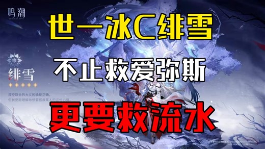 【鸣潮】世一冰C绯雪分析，拯救的不止是爱弥斯，更是拯救陆赫斯和西格莉卡的拉胯流水，更是冰队的改朝换代！！