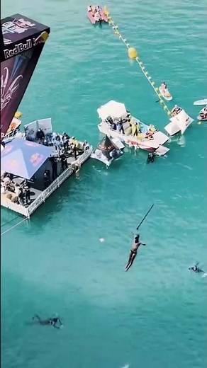 Pole throw delivers *ultimate* view of 27m dive #shorts