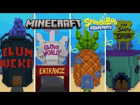 All Iconic Location in Minecraft x Spongebob DLC (PS4, PC, Mobile, Nintendo)