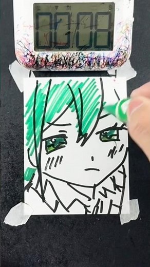 This is Miku Hatsune drawn in 1 min. #retry