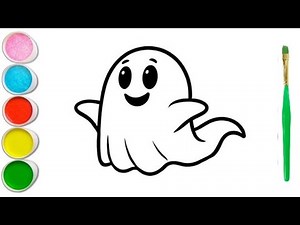Halloween Ghost 👻 drawing and coloring for kids | How to draw and color halloween ghost