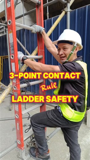 3-point contact rule sa ladder safety, alam mo na ba #safety #education #learning #construction #LadderSafety | Kasafetyko