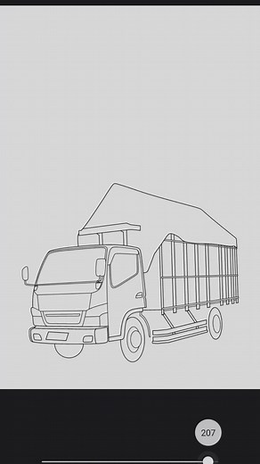 Proses line art vector truck