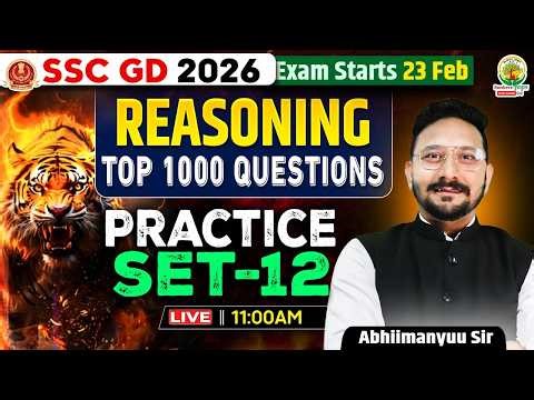 SSC GD 2026 Reasoning Top 1000 Questions Practice Set - 12 | By Abhimanyu Sir