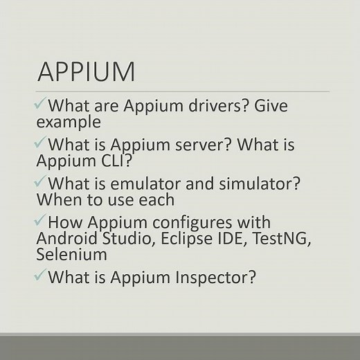Infosys Automation Testing - Appium Interview Questions for 3 to 8 yr exp #automation #test #appium