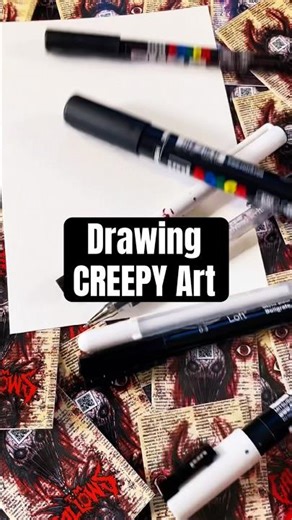 Drawing CREEPY Art #horror #art #howtodraw