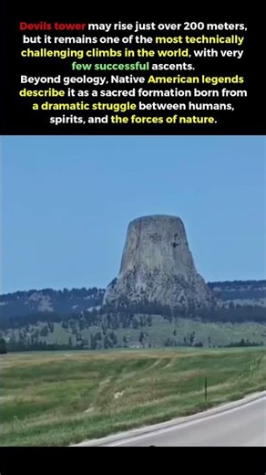 This 200-Meter Tower Is One of the Hardest Climbs on Earth 😮 | Devils Tower Mystery #shorts