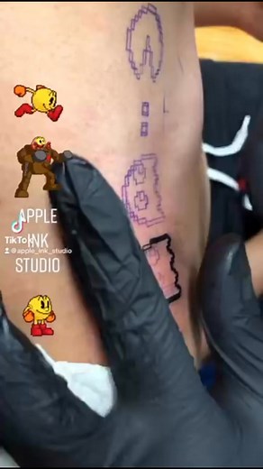 Pacman 8 Bit Awesome tattoo #pacman #pattayatattoo #tattoo #8bit | Chaiyapurk Jamparach