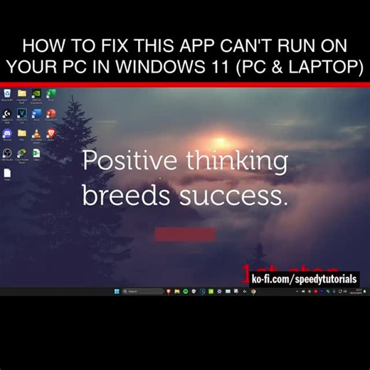 Speedy Tutorials on Instagram: "How to Fix This App Can't Run on your PC in Windows 11 (PC & Laptop) 💻 Donate, browse my shop, or if you need help get a custom tutorial → Link in my bio! https://linktr.ee/speedytutorials #computer #windows11 #windows11 #tech #windows10 #laptop #computertips #laptoptips #technology #pctipsandtricks #shorts #reelindia #reels #pctips #india"
