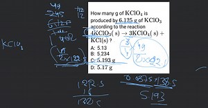 How many g of \mathrm{KClO}{4} is produced by 6.125 \mathrm{g} ... | Filo