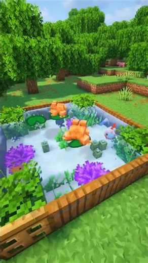 Minecraft Aesthetic Fish Pond Tutorial 🐸🌿 | Cute Garden Decor!