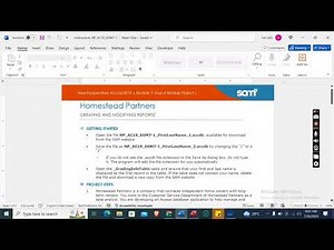 New Perspectives Access 2019 | Module 7 End Of Module Project 1 | Homestead Partners