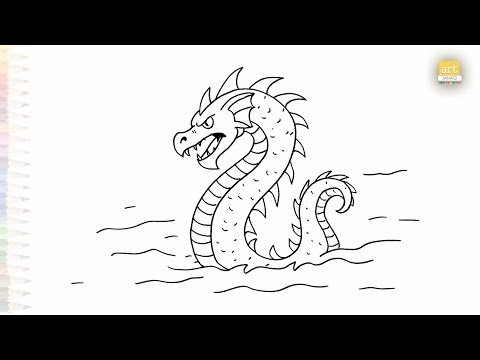 Basilisk drawing easy | Outline drawing tutorial | How to draw A Basilisk step by step | #artjanag