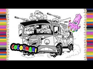 Ninja Turtles TMNT Coloring Book Pages for Kids Episode 2