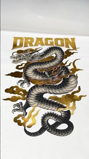 Gold Foil Dragon Print That Pops! Printed with the xTool Apparel Printer