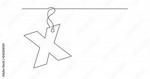 continuous line drawing of alphabet letter label design