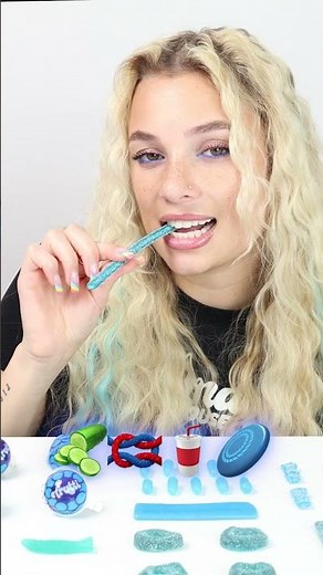 asmr blue candy mukbang