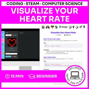 Coding Worksheets | Visualize Your Heart Rate | Beginner Python Coding Activity