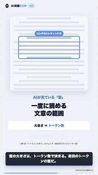 コンテキストウィンドウって何？ AIが一度に読める範囲を60秒で解説【AI用語60秒 #02】