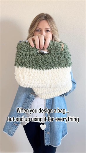 Crochet Sherpa Bag 🤍 One Pattern, So Many Uses #freecrochetpattern #crochetbag