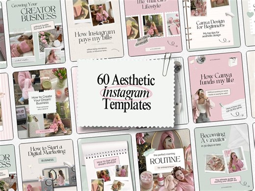 Girly Instagram Canva Templates Pink Aesthetic, Trendy Instagram Posts, Coquette Instagram, Pink IG Feed Canva, Scrapbook Instagram Posts - Etsy