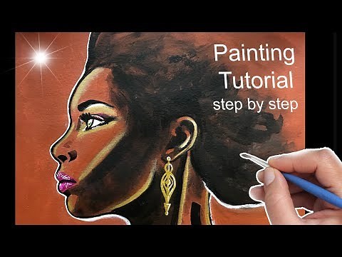 AFRICAN WOMAN Painting Tutorial, How to paint woman´s face