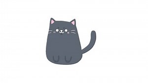 Animation set, cat icon with transparent background. cats icon animation 4K.