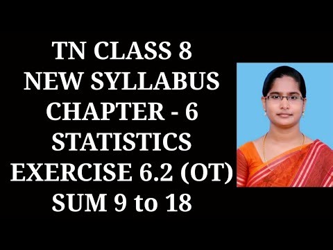 8th maths ch-6 Statistics Ex-6.2 (9 to 18 sums) OT | Samacheer One plus One channel