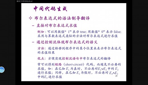 编译16 中间代码（布尔 拉链和代码回填 条件/循环/说明语句的语法制导翻译