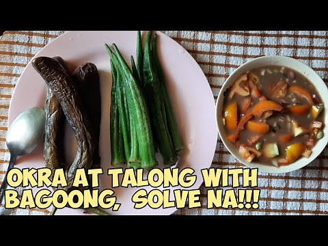 Simple boiled okra and talong recipe with bagoong || Simple Ulam recipe || EasyMealPinoy