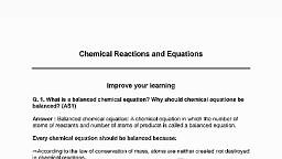 Chemical Reactions And Equations.pdf - Physical Science - Free PDF Download 2026
