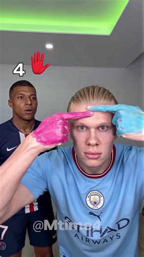 The Forehead Challenge: Mbappé vs Haaland 😤 #football #haaland #shorts