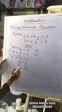 How To solve Simultaneous equations