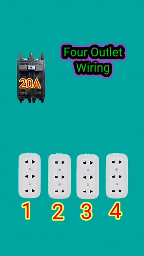 FOUR OUTLET WIRING CONNECTION #fbreels #fbreelsvideo #viralreelsfb #reelsfb #electricaltutorial #viralvideol #basicwiring #reels #everyone #viralvideo | Electrical Tutorial