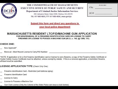Reviewing MA LTC/FIDC (Gun Permit) Application
