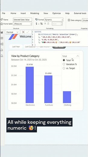 💡 One Measure, Many Formats — Power BI Dynamic Formatting Trick