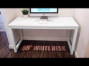 55" Tribesigns - Modern White Office Desk