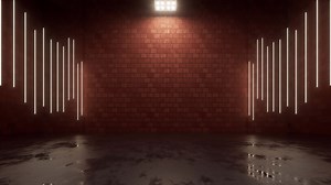 Empty room with brick wall, 3d rendering.