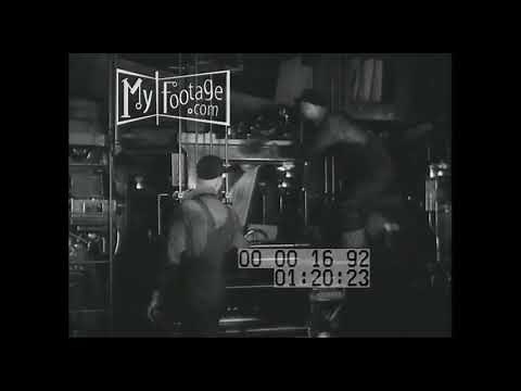 1940s Newspaper Printing Press (Outtake)(Original Audio)