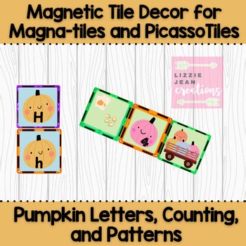 Pumpkin Letters, Counting,  and Patterns Magnet Tile Decor Stickers (Printable)