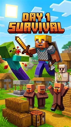 Day 1 Survival 🔥 Kya hoga?#minecraft #gaming