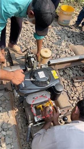 Cutting machine started to ensure safe and smooth rail operations.