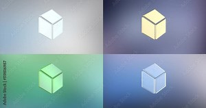Animated Cube 3d Icon Loop Modules for edit with alpha matte