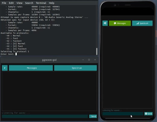 Ggwave Transmite datos a través de ondas sonoras Transmits data through sound waves https://github.com/ggerganov/ggwave | Seguridad en tu red