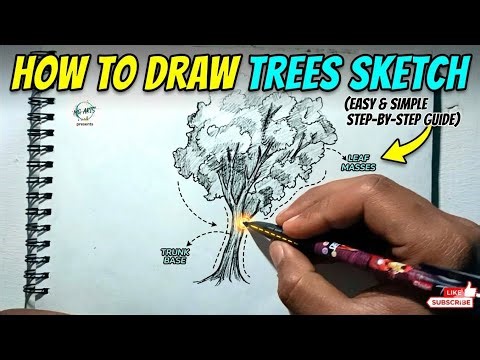 How to draw trees pencil sketch || easy and simple step by step tutorial