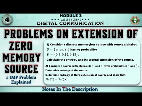 4 Problems On Extended Entropies 3 Problems Explained Module 3 | 5th Sem Digital Communication ECE
